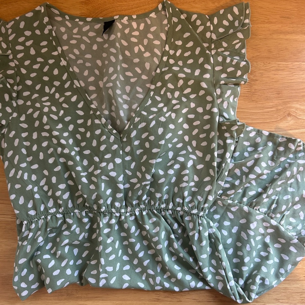 Green and White Women's Dress